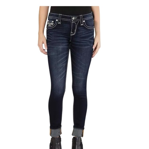 Rock Revival Claret Mid-rise Skinny Jeans Sz 24